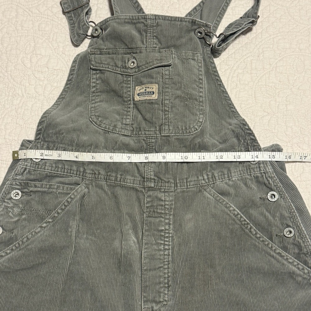 VTG Old Navy Overalls Unisex Small Gray Corduroy Y2K Grunge Skater Carpenter 90s - Picture 13 of 14